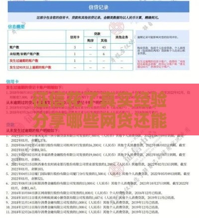 征信花了真实经验分享哪些网贷还能下款