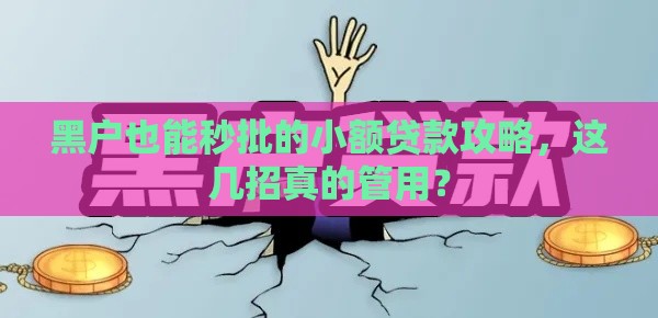 黑户也能秒批的小额贷款攻略，这几招真的管用？