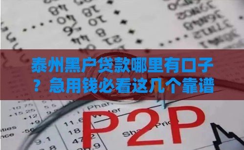泰州黑户贷款哪里有口子？急用钱必看这几个靠谱渠道推荐