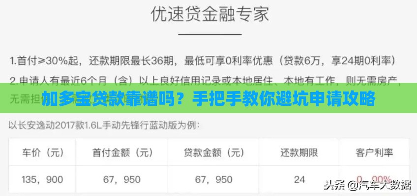 加多宝贷款靠谱吗？手把手教你避坑申请攻略
