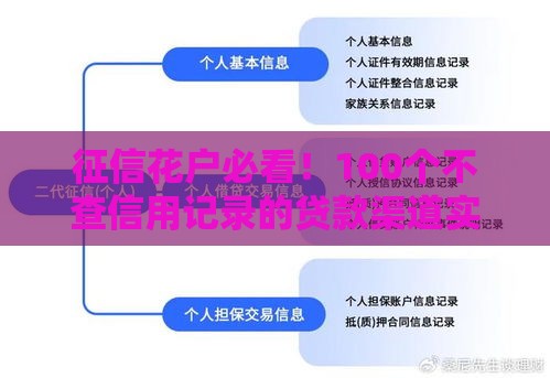 征信花户必看！100个不查信用记录的贷款渠道实测