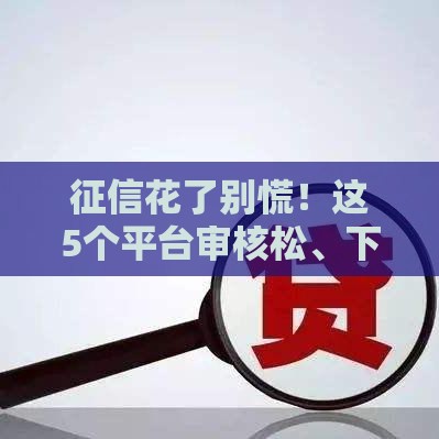 征信花了别慌！这5个平台审核松、下款快能救急