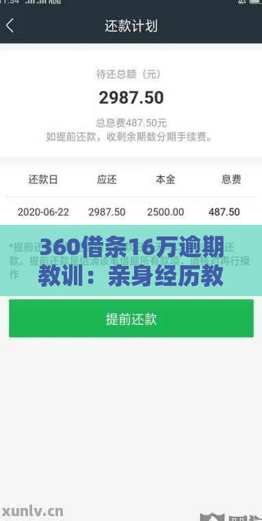 360借条16万逾期教训：亲身经历教你避免债务危机