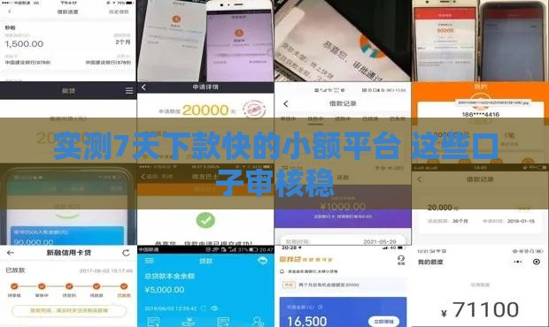 实测7天下款快的小额平台 这些口子审核稳