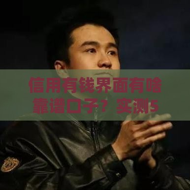 信用有钱界面有啥靠谱口子？实测5个审核快、利率低的借款渠道！