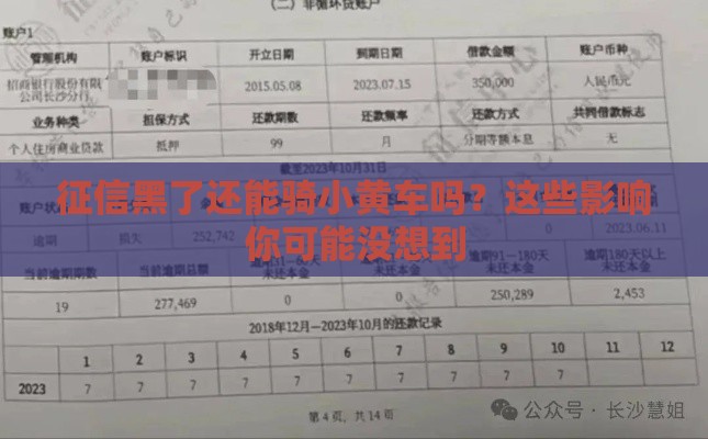 征信黑了还能骑小黄车吗？这些影响你可能没想到