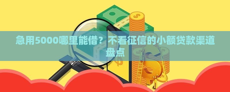 急用5000哪里能借？不看征信的小额贷款渠道盘点