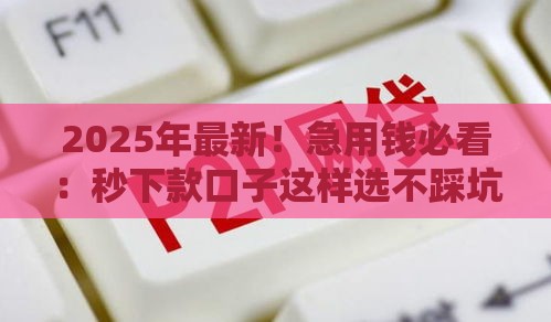 2025年最新！急用钱必看：秒下款口子这样选不踩坑