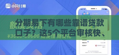 分期易下有哪些靠谱贷款口子？这5个平台审核快、门槛低！