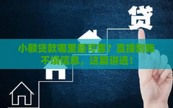 小额贷款哪里最可靠？直接到账不填信息，这篇讲透！