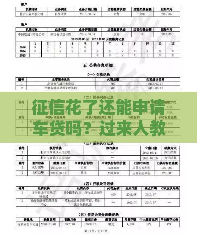 征信花了还能申请车贷吗？过来人教你实用技巧