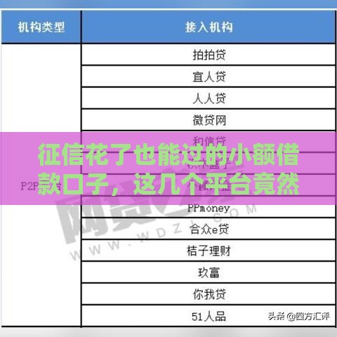 征信花了也能过的小额借款口子，这几个平台竟然秒下款？