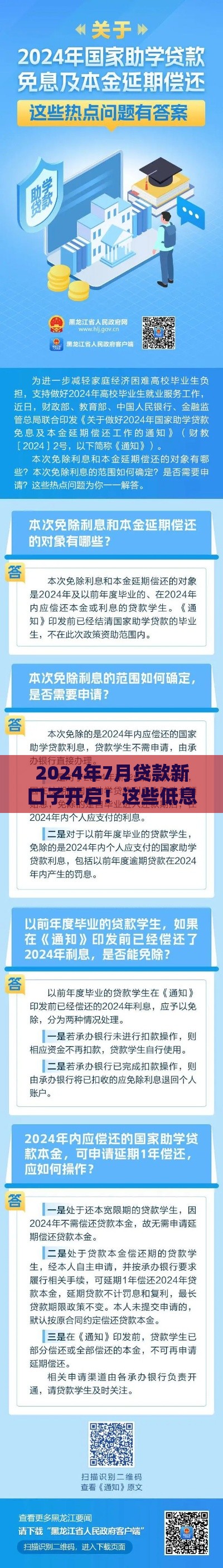 2024年7月贷款新口子开启！这些低息方案别错过