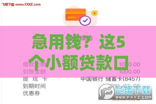 急用钱？这5个小额贷款口子下款快，2000元轻松到手！