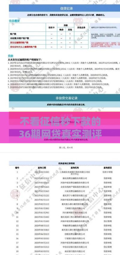 不看征信秒下款的36期网贷真实测评+避坑指南