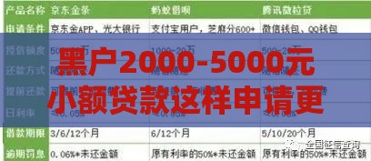黑户2000-5000元小额贷款这样申请更稳（真实经验分享）