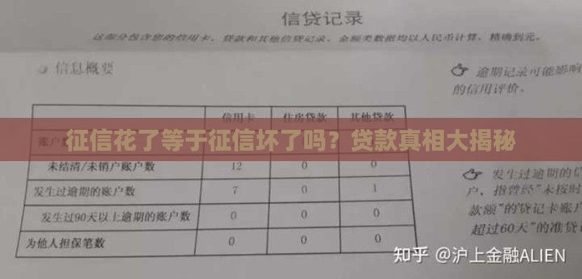 征信花了等于征信坏了吗？贷款真相大揭秘