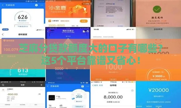 芝麻分贷款额度大的口子有哪些？这5个平台靠谱又省心！
