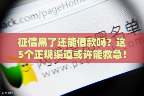征信黑了还能借款吗？这5个正规渠道或许能救急！
