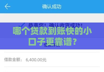 哪个贷款到账快的小口子更靠谱？