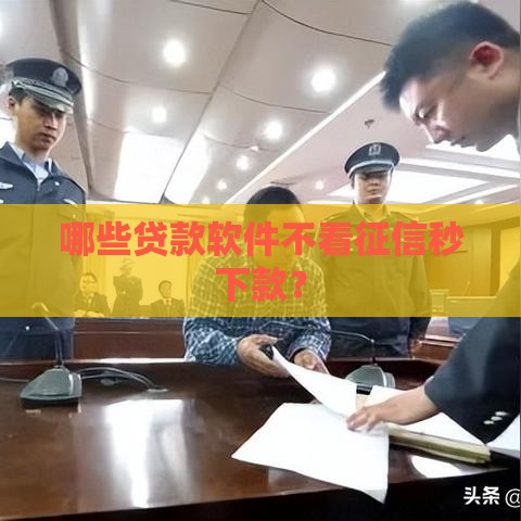 哪些贷款软件不看征信秒下款？