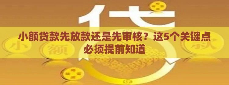 小额贷款先放款还是先审核？这5个关键点必须提前知道