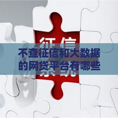 不查征信和大数据的网贷平台有哪些？这几个真能下款？
