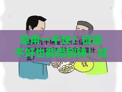 急用一千块?征信不好也能借到钱!试试这几个合法途径 急用一千块?征信不好也能借到钱!试试这几个合法途径