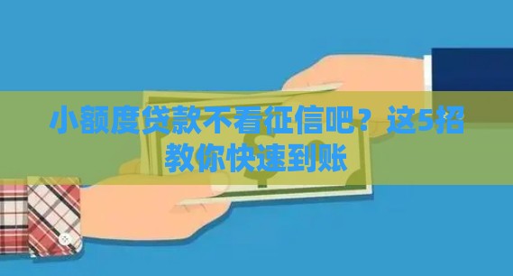 小额度贷款不看征信吧？这5招教你快速到账