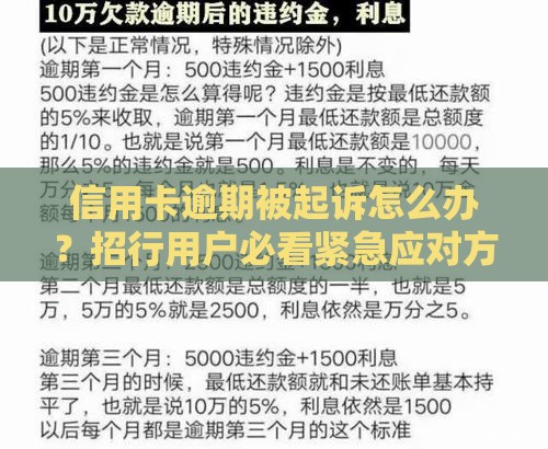 信用卡逾期被起诉怎么办？招行用户必看紧急应对方法