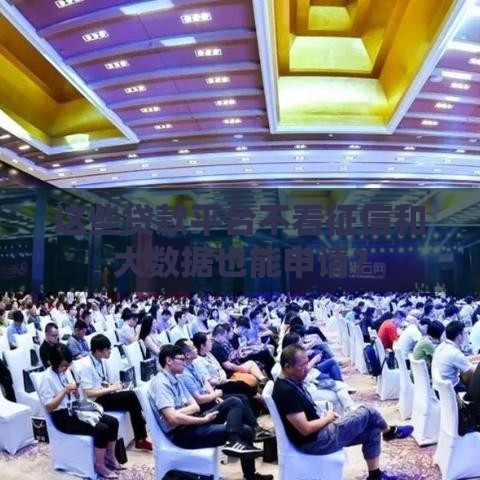 这些贷款平台不看征信和大数据也能申请？