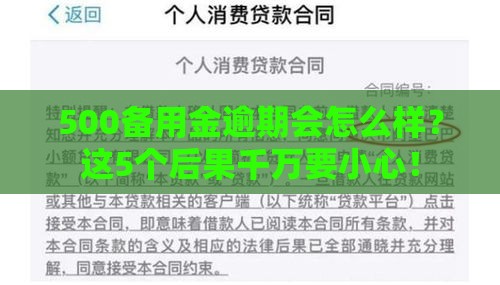 500备用金逾期会怎么样？这5个后果千万要小心！