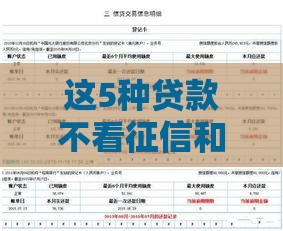 这5种贷款不看征信和负债也能申请（附避坑指南）