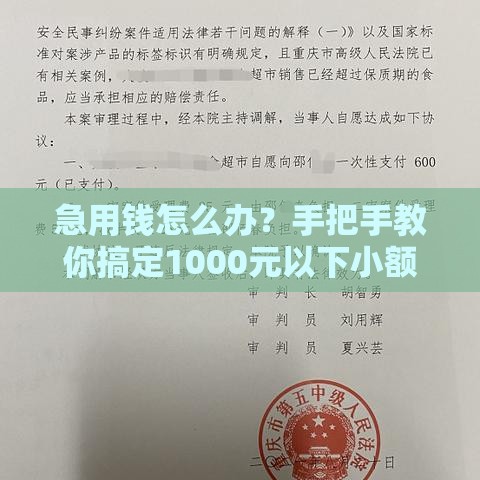 急用钱怎么办？手把手教你搞定1000元以下小额借款