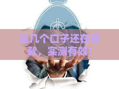 这几个口子还在放款，实测有效！
