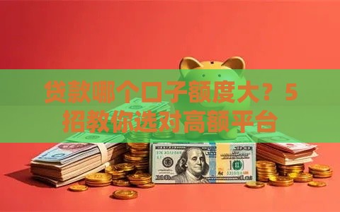贷款哪个口子额度大？5招教你选对高额平台