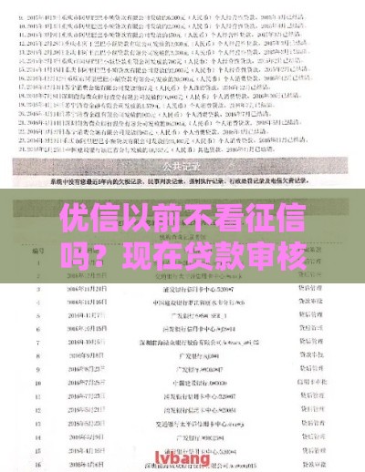 优信以前不看征信吗？现在贷款审核变严了咋整
