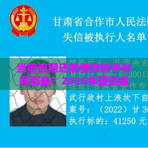 当前逾期还能借款的平台有哪些？2025年最新盘点与深度解析