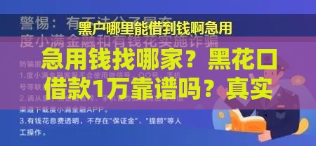 急用钱找哪家？黑花口借款1万靠谱吗？真实经历+避坑指南