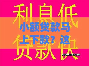 小额贷款马上下款？这5招让你快速到账