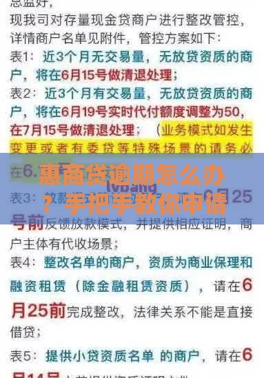 惠商贷逾期怎么办？手把手教你申请延期还款攻略！