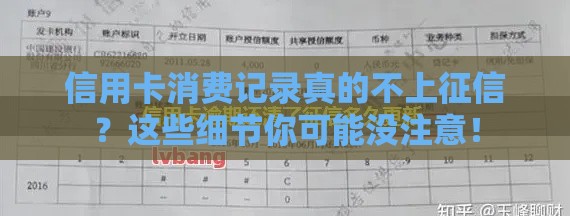 信用卡消费记录真的不上征信？这些细节你可能没注意！