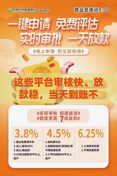 这些平台审核快、放款稳，当天到账不是梦