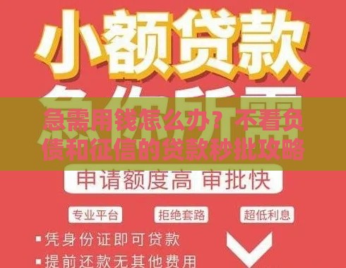 急需用钱怎么办？不看负债和征信的贷款秒批攻略！