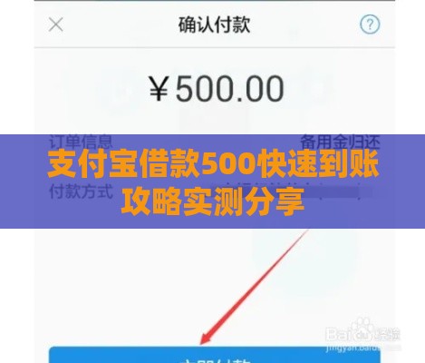 支付宝借款500快速到账攻略实测分享