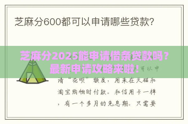 芝麻分2025能申请借条贷款吗？最新申请攻略来啦！