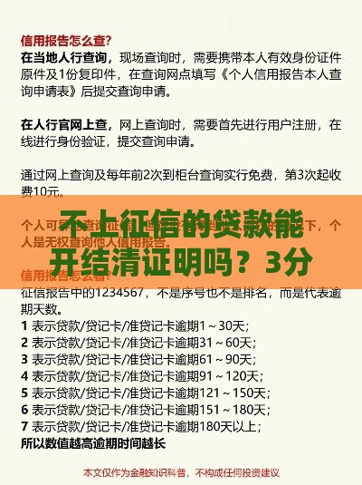 不上征信的贷款能开结清证明吗？3分钟说透干货
