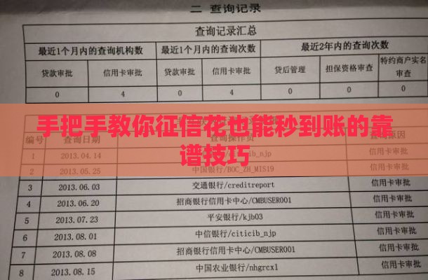 手把手教你征信花也能秒到账的靠谱技巧
