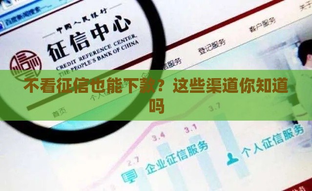不看征信也能下款？这些渠道你知道吗