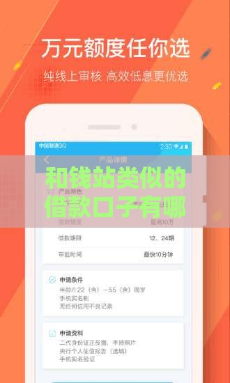 和钱站类似的借款口子有哪些？这5个贷款平台审核快、门槛低！